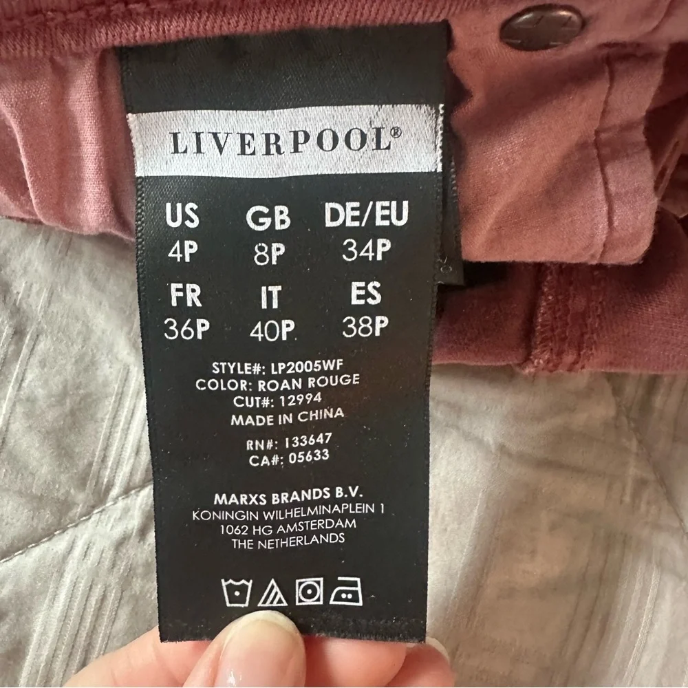 Liverpool The Ankle Skinny Women's Rose Jeans- Size 4P - Picture 10 of 10